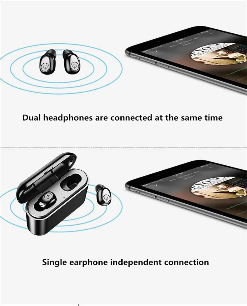 TWS Bluetooth Earphones Streo For iPhone Samsung Wireless Earbuds with Wireless Charging Case 5D Stereo Earphones For Huawei