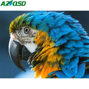 

AZQSD DIY Painting By Number Canvas Kits Decor For Home Parrot Unframe Coloring By Numbers Animal Handpainted Gift