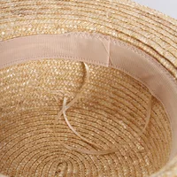 Classic Flat Straw Hat For Women UV Protection Sun Hat Vacation Ladies Beach Hats Spring Summer 6