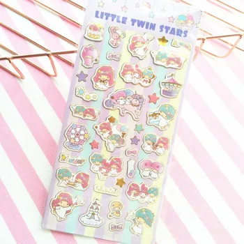 

1sheet Cute Sanrio Series Little Twin Stars Stickers Diary Label Stickers Decor Scrapbooking DIY Stickers Toys for Kid Girl Gift