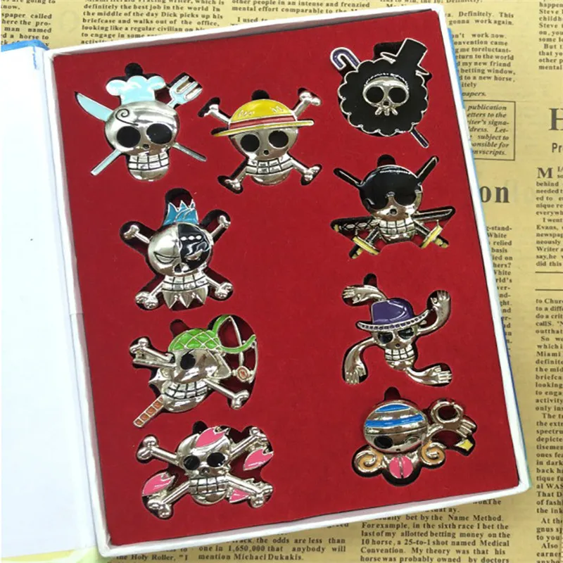 Anime Figurine One Piece Luffy Figuras Toys Skull Logo Keychains Toys Collectible for Children One Piece Action Figures Model