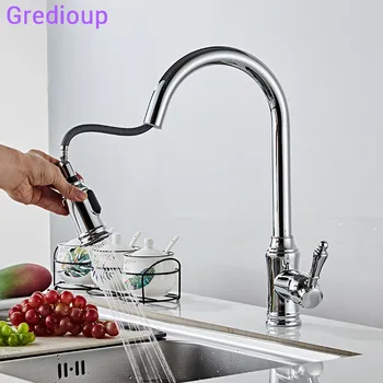 

Rubinetti Pull Out Sink Black Kitchen Faucet Stream Deck Mount Water Tap Kitchen Stainless Steel Cold Hot Mixer Faucets Cosinha