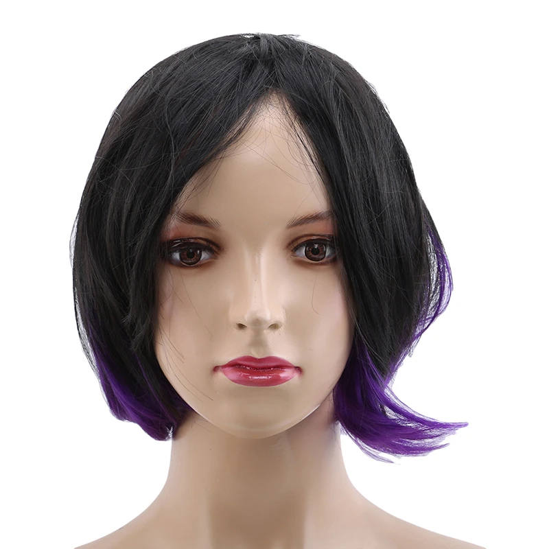 Gradient 2 Colored Wig Full Natural Human Hair Wig Ladies Fashion Wig Short Bob Natural Hair Party Headwear Hot Sale