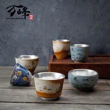 1 шт., 999 Чистое серебро, керамическая инкрустированная Серебряная чашка, высококлассная домашняя чашка