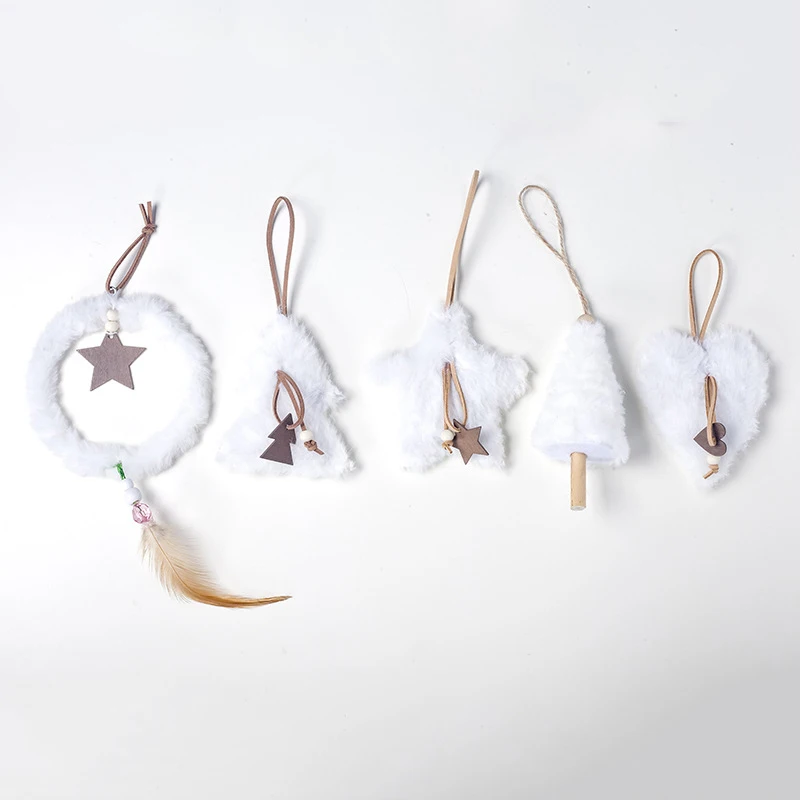 

5 Pcs Plush Hanging Decoration Pendants Ornaments for Christmas Tree Home Party LB88