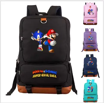 

Super Mario Sonic Bro Backpack Teenagers Daily Laptop Backpack School Bags for Teenagers Students Large Capacity Travel RucksacK