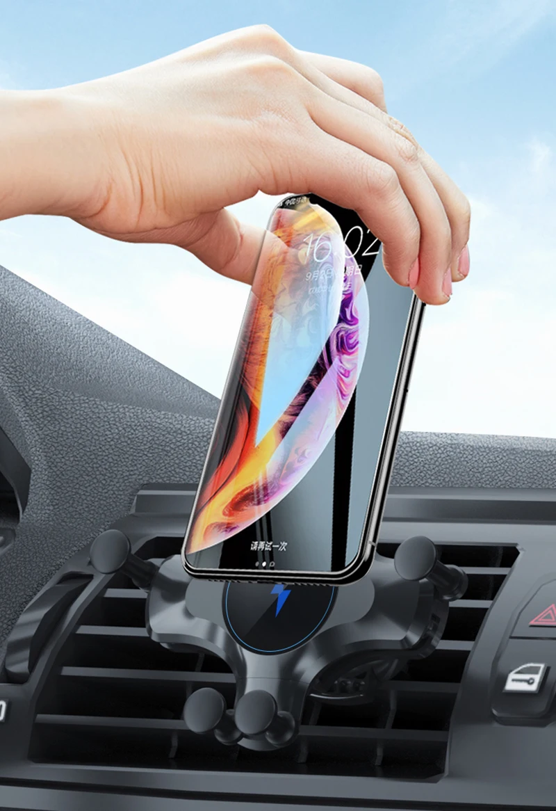 10W Car Wireless Charger For iPhone 12 11 Pro Max XS XR X Car Gravity Mount For Samsung S21 Note 20 Ultra Charge Phone Holder