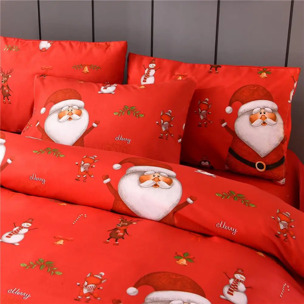 Рождественская кровать, пододеяльник с рисунком Санта Клауса, пододеяльник для подушек, 3D постельное белье, украшения для семьи, вечерние принадлежности для декора в отеле