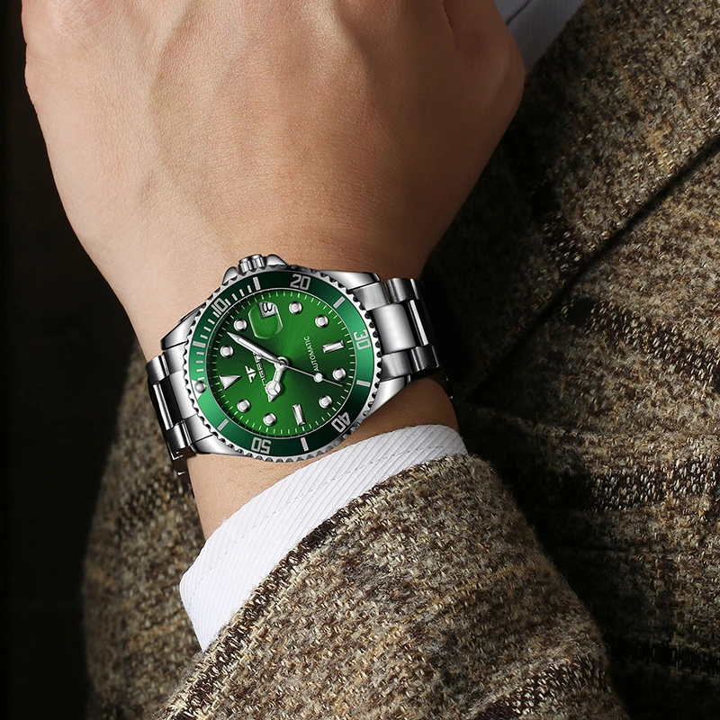 Luxury Brand FNGEEN Mechanical Watch Men Automatic Watch Male Clock Auto Date Men's Watch Luminous Watches Montre Homme 2020