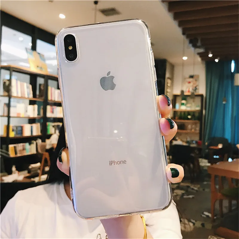 Soild Прозрачный чехол для телефона карамельного цвета для iPhone 11 Pro Max X XS Max 6 6S 7 8 Plus Мягкий цветной из термопластичного полиуретана защитная задняя крышка - Цвет: Clear