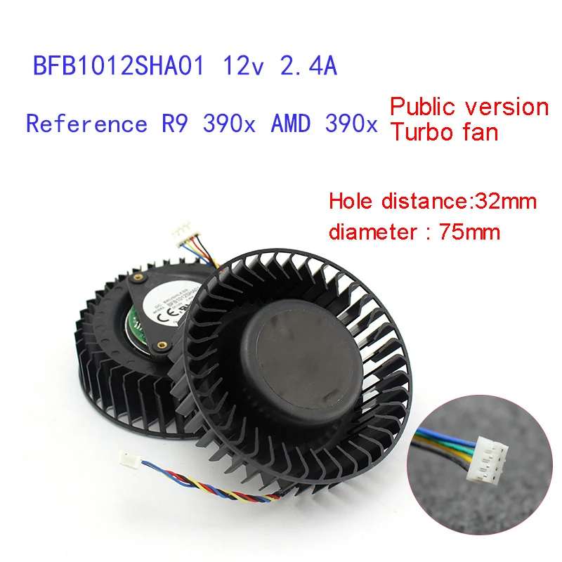 Кулер процессора BFB1012SHA01 12 В 2.4A для AMD R9 390x общая версия вентилятор видеокарты