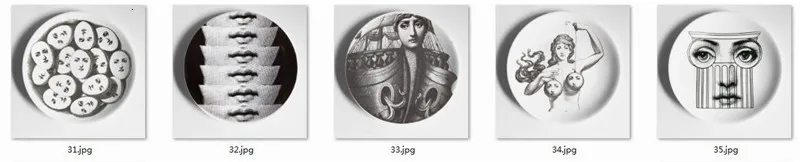 Керамическая тарелка Fornasetti, настенная, декоративная тарелка, креативный дизайн, Классическая, элегантная, для бара, отеля, домашнего декора, настенные, подвесные тарелки