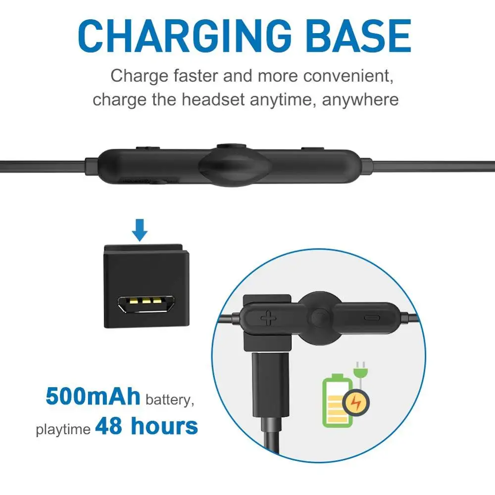 Magnetic Wireless Bluetooth Earphone Stereo Sports Waterproof Earbuds Wireless in ear Headset with Mic For IPhone Huawei Samsung