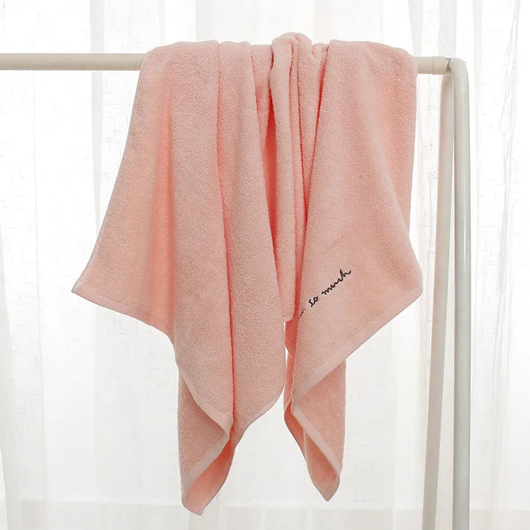 Pink 70X140 см хлопок Впитывающее банное полотенце мягкое полотенце для душа мягкая быстросохнущая мочалка - Цвет: Pink
