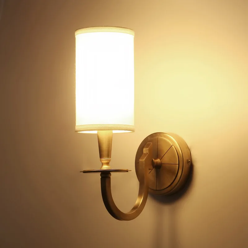 

room the bedroom the head of a bed wall lamp mirror lamps and lanterns is new classic pure copper single head wall lamp