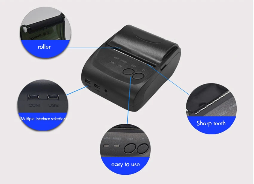 58 мм Портативный беспроводной Bluetooth 4,0 Термальный чековый принтер мини USB POS принтер для ресторанных продаж совместим с телефонами