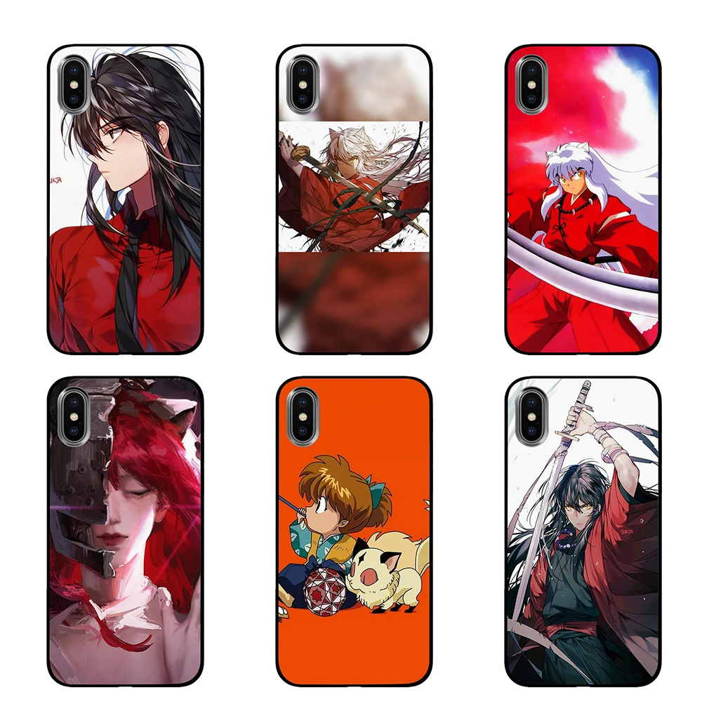 Inuyasha Аниме Черный чехол ТПУ для iPhone 5 5S 6 6s 7 8 Plus X XS XR 11 Pro Max|Чехлы-накладки| |