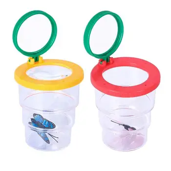 

2 Colors Student Multi-function Insect Box 8X Magnifier Magnifying Glass Tri-fold Small Animal Butterfly Observer Science Loupe