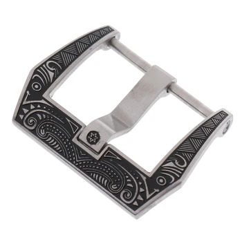 

Vintage Carved Stainless Steel Watch Buckle For Leather Band Strap 18mm 20mm 22mm