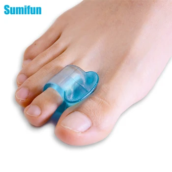 

Sumifun Blue Soft Silicone Gel Toe Separator Hallux Valgus Bunion Spacers Thumb Corrector Foot Care Tool 1Pairs/2pcs