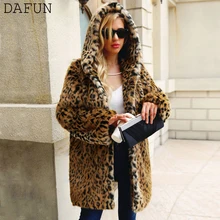 Леопардовое пальто из искусственного меха, зимняя длинная куртка с капюшоном, пальто chaqueta mujer manteau femme, модная женская уличная верхняя одежда
