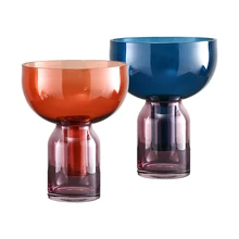 Роскошная Геометрическая стеклянная ваза прозрачное украшение Хрустальная стеклянная ваза в скандинавском стиле декоративные цветы креативная ваза орнамент FF80O