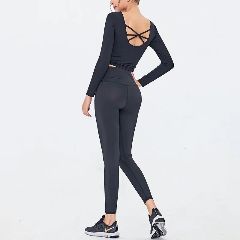 2 шт. бесшовный комплект для йоги Odziez sportowa Фитнес Спортивная одежда для бега спортивный костюм Ropa deportiva para mujer тренировочные спортивные костюмы