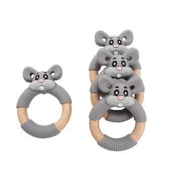 

Chenkai 1PCS BPA Free Silicone Cute Mouse Rodent Teether Baby Teething Health Care For Infant Chewing Sensory Newborn Gifts