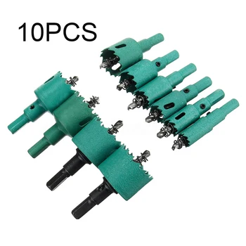 

10pcs Aurora Green 16-40mm M42 HSS Hole Saw Cutter Drill Bit Woodworking Tools
