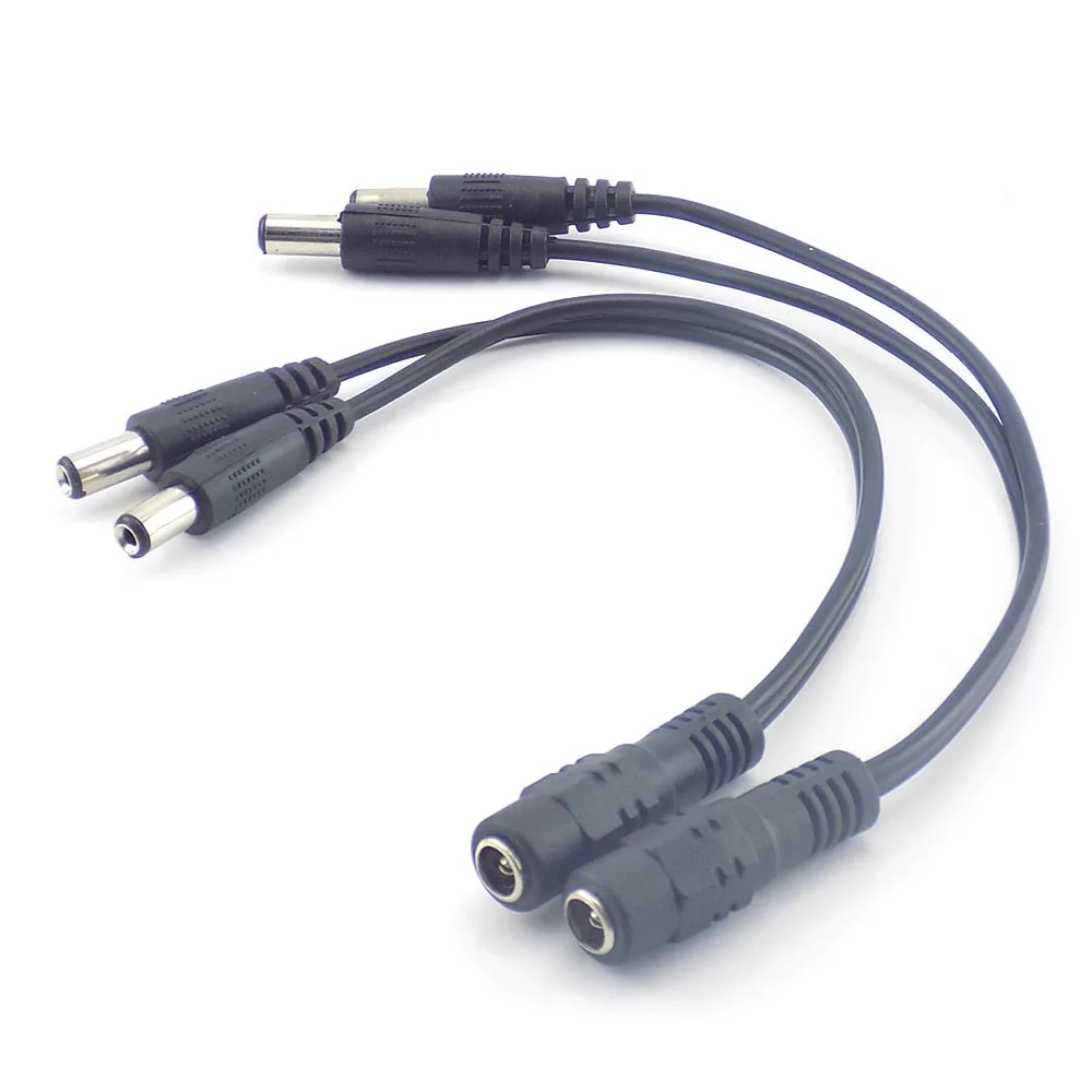5.5mm*2.1 DC 12V 1 Female to 2 Male way connector Splitter Plug DC Power Supply extend Cable for Camera led strip light L19