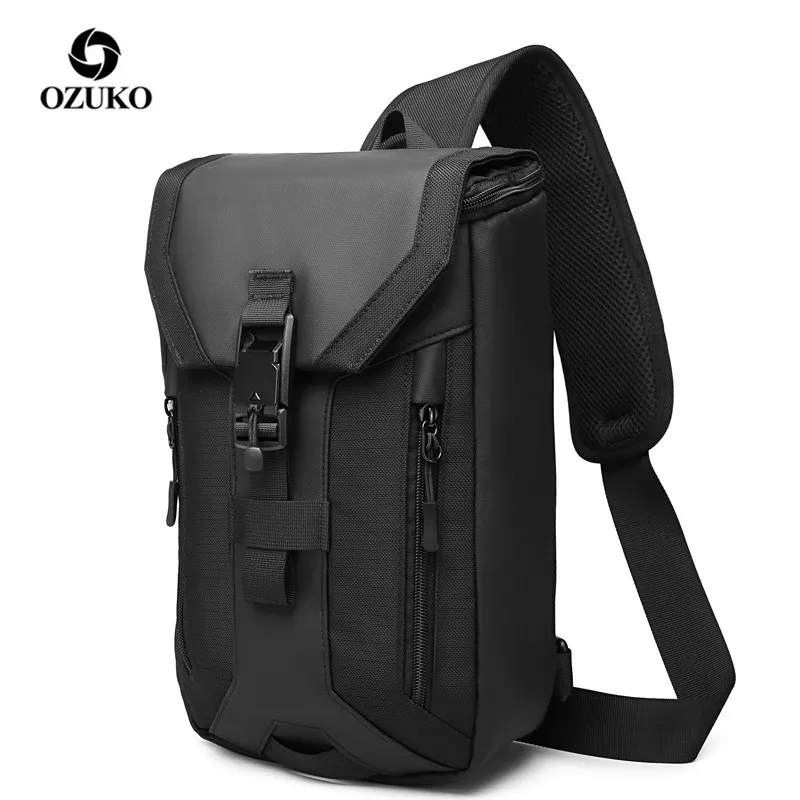 OZUKO Crossbody Bag Men Bag Multi-layer High Quality Waterproof Shoulder Bag Male Messenger Bag for Teenagers Men Sling Bags New