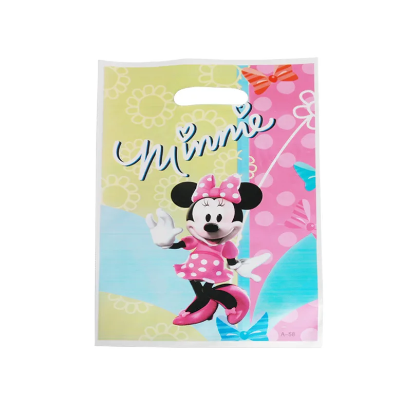 10 шт./лот Подарочная сумка для пожарной машины для вечеринки в честь Дня рождения ребенка, пластиковая сумка для украшения детских конфет - Цвет: Minnie
