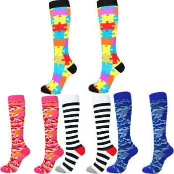 

2pc Socks For Women Men Medical Nursing Travel Flight Sport Printed Socks Men