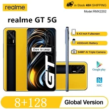 Realme GT 5G 6.43" FHD+ AMOLED Snapdragon 888 64MP Triple Cam Mobile Phone 4500mAh 65W Fast Charge NFC Smartphone