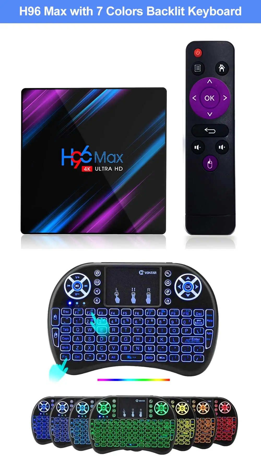 10 шт./лот H96 MAX tv Box Android 9,0 Rockchip RK3318 4 Гб 64 Гб 4 к H.265 Netflix Youtube 2G 16G телеприставка медиаплеер