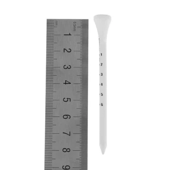 

50pcs/set 83mm Professional Wooden Golf Tees System White Striped Digital Scale Golf Training Aid Accessories S1