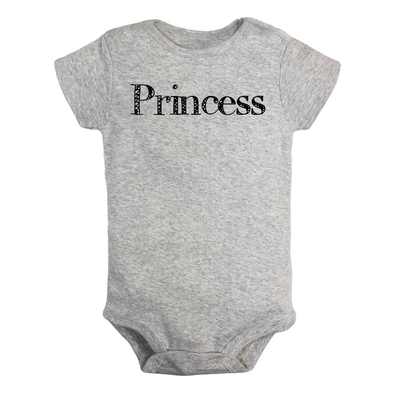 Одежда для новорожденных мальчиков и девочек с надписью «I am a princess I'm not a baby» комбинезон с принтом для малышей, боди с короткими рукавами, хлопковая одежда