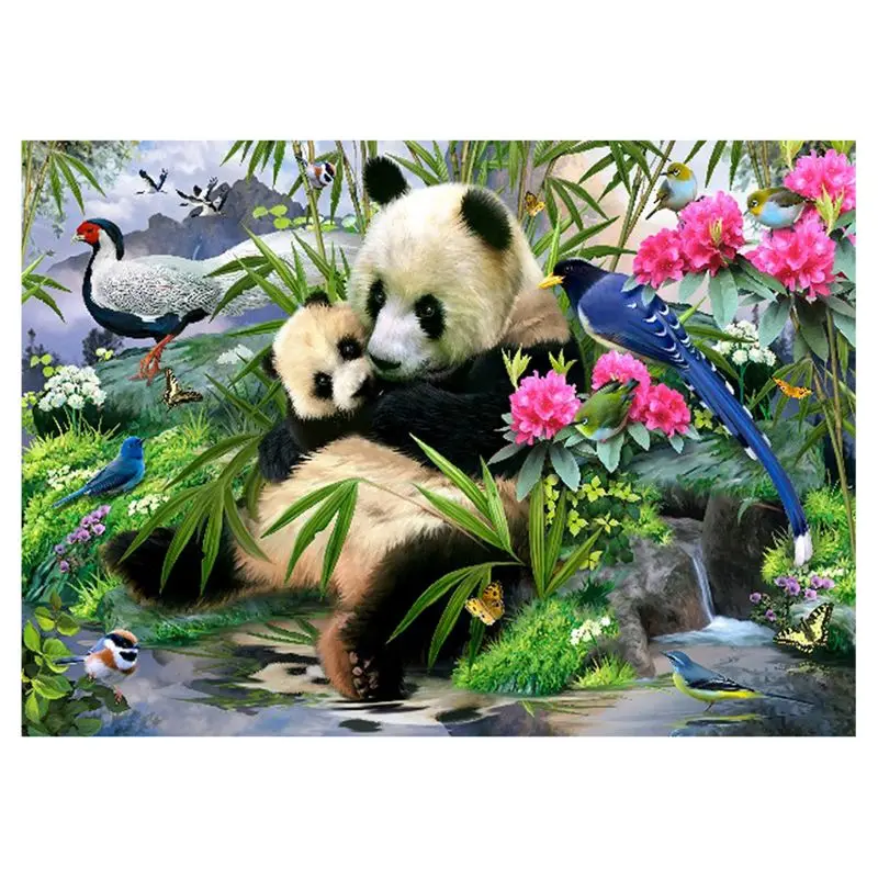 

Cute panda 5D round Shaped Diamond Painting Embroidery Needlework Rhinestone Crystal Cross Craft Stitch Kit - Home Decor Craft
