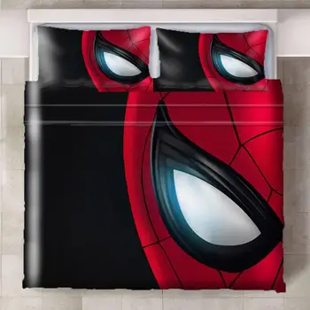 

Marvel Avenger spider Eyes Super Hero Printing Bedding Set Sheet Children Room Bed Sheet Pillow case Bedding Set