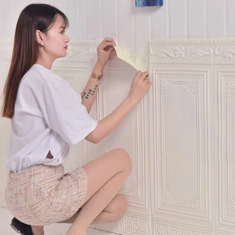 5pccs/Lot 3d Wall Panel Home Decoration Self-Adhesive Panels Wallpaper Waterproof Stickers Pe Foam Decorative | Дом и сад