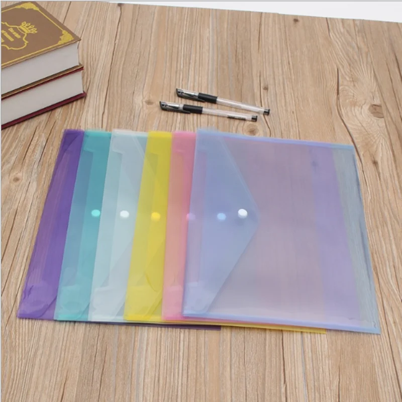 

6pcs/set Thickened transparent waterproof envelope File cover Office Portable File Bag Conference Bag Briefcase School Stationer