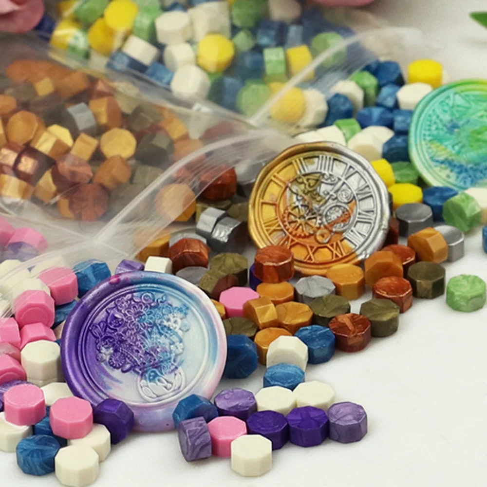 Sello de cera Wseal blanco perla, 100 Uds., sello de cera Vintage, tableta, cuentas de pastillas para sobre, sello de cera de boda, cera de sellado antigua