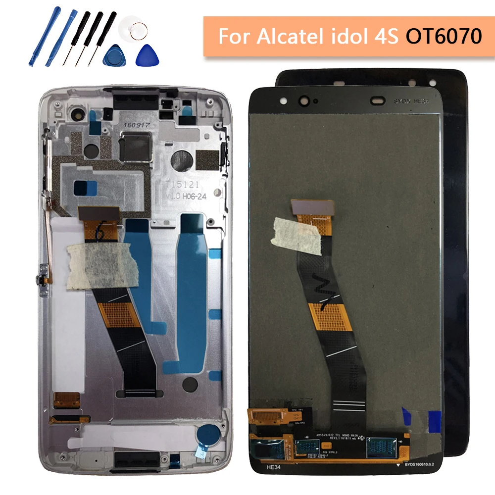 ЖК дисплей для Alcatel Idol 4S с сенсорным экраном в сборе Запасные Запчасти OT6070 6070k