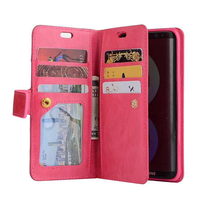 10 Держатель для карт бумажник с застежкой-молнией чехол для samsung Galaxy Note 10 10+ 9 8 S10E S10 S9 S8 плюс S7 A5 A7 кожаный чехол-портмоне с откидной крышкой Coque