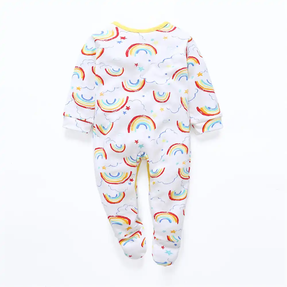 Pyjama Bebe Une Piece Avec Motif Arc En Ciel Tenue De Nuit Bebe Coton 0 12 Mois Aliexpress