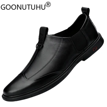 

Men's Winter Shoes Casual Genuine Leather Loafers Male Warm Add Plush Slip On Shoe Man Classic Black Brown Driving Shoes For Men