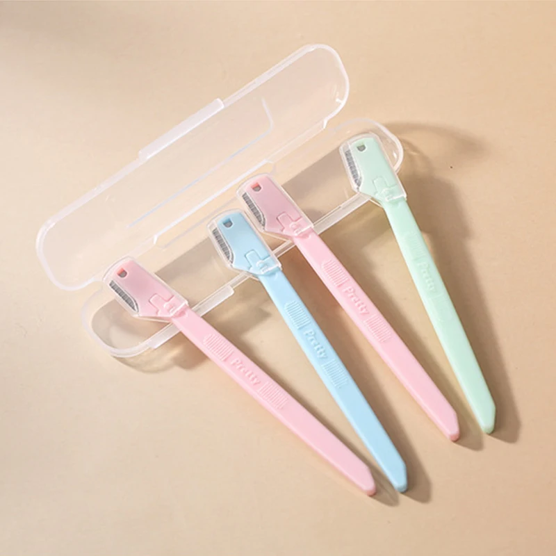 

Eyebrow Trimmer 2PCS Eyebrow Razor Shaver Knife Blade Shaping Hair Remover Mini Cosmetic Tool Set with Box
