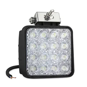 

2X 16LEDs Car Work Light 48W Square Spotlight 12V/24V LED Day Lamp for Car RV Camper Boat SUV Van