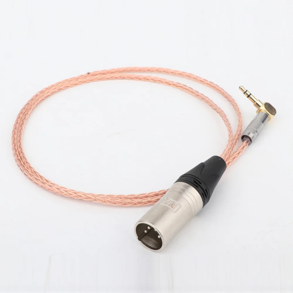 1PCS HI End OCC Copper 4pin XLR male Headphone Upgrade Cable for Fostex T60RP T20RP T40RPmkII T50RP 8 Core 6N single crystal cop