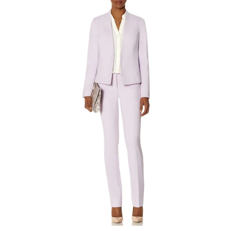 Fashion Women's Pants Suit slim Suit Jackets Pink Women Business Suits